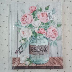 New Canvas Print roses mason jar 12" x16"